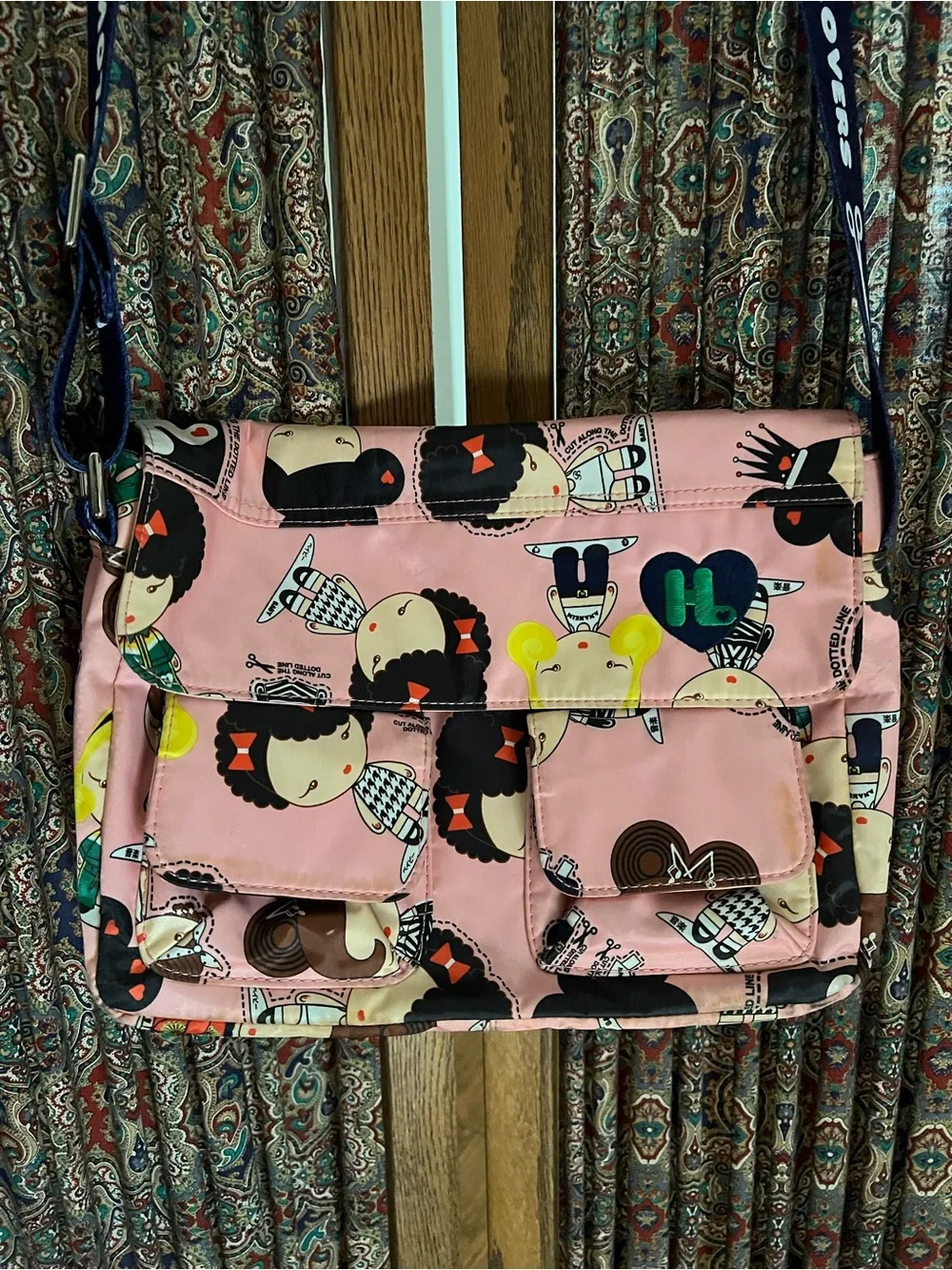 Harajuku Lovers Pink Character Patchwork Crossbody Bag